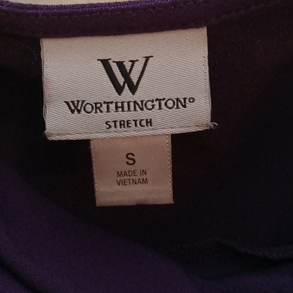 WORTHINGTON Women's Purple sleeveless cowlneck top with embellishment. Small. - Picture 2 of 8